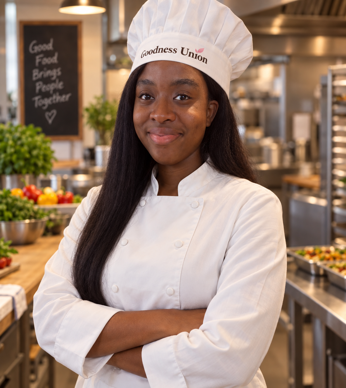 Margaret Chanyowedza in her chef's uniform